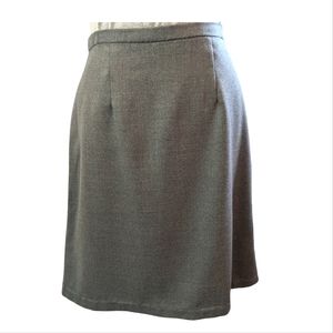 Handmade sz14 gray slight-A line midi lined suit retro style skirt EUC